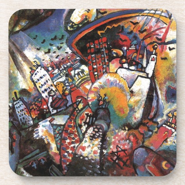 Kandinsky Moscow I Cityscape Abstract Painting Coaster (Front)