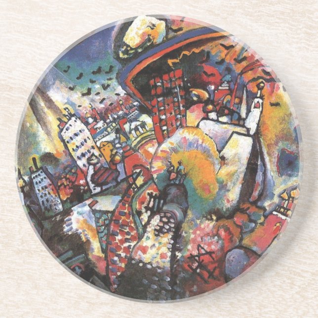 Kandinsky Moscow I Cityscape Abstract Painting Coaster (Front)