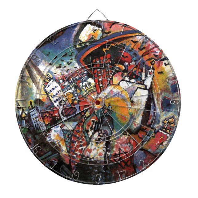 Kandinsky Moscow I Cityscape Abstract Painting Dartboard (Front)
