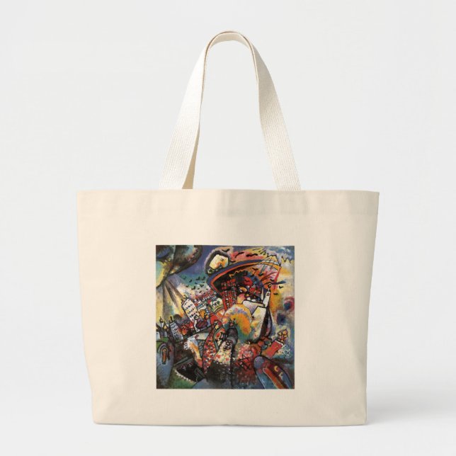 Kandinsky Moscow I Cityscape Abstract Painting Large Tote Bag (Front)