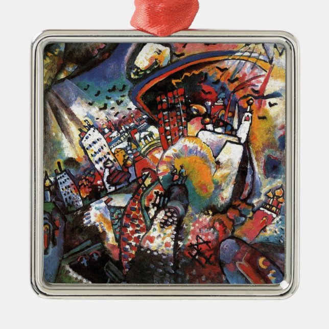 Kandinsky Moscow I Cityscape Abstract Painting Metal Ornament (Front)