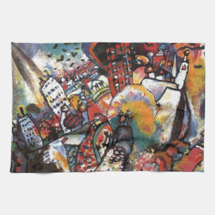Kandinsky Moscow I Cityscape Abstract Painting Tea Towel