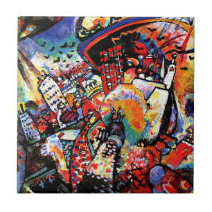 Kandinsky - Moscow I, colourful cityscape Ceramic Tile