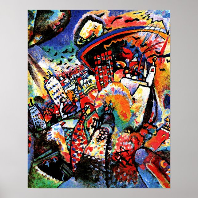 Kandinsky - Moscow I, colourful cityscape Poster (Front)