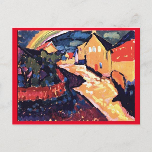 Kandinsky, Murnau with Rainbow, Fine Art Postcard (Front)