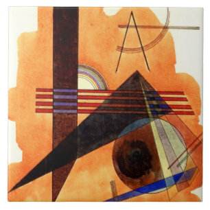Kandinsky - Obstinate Brown Ceramic Tile