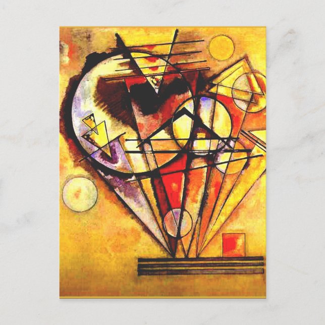 Kandinsky - On the Points, colourful abstract art Postcard (Front)