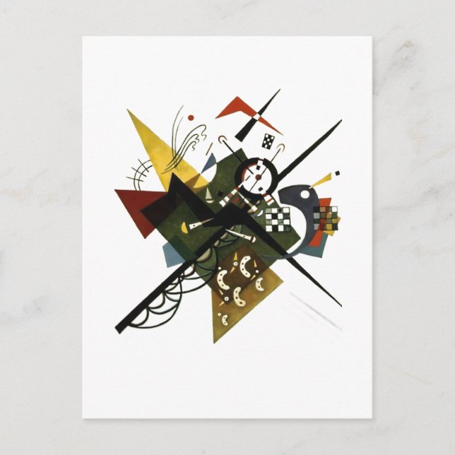 Kandinsky On White II - Abstract Expressionist Art Holiday Postcard (Front)