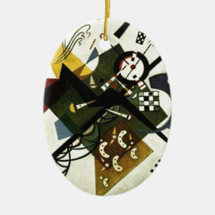 Kandinsky On White II Ceramic Tree Decoration