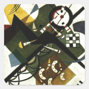 Kandinsky On White II Square Sticker
