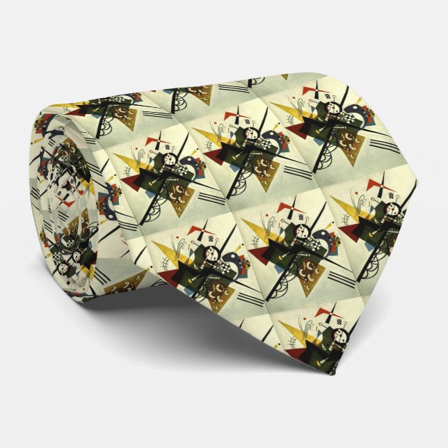 Kandinsky On White II Tie (Rolled)