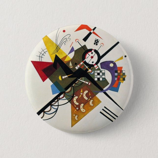 Kandinsky On White Two Abstract Painting 6 Cm Round Badge (Front)