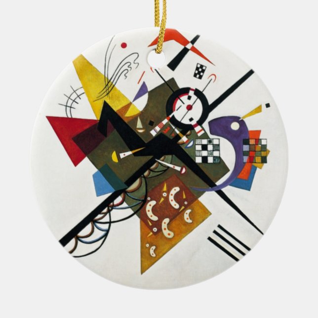 Kandinsky On White Two Abstract Painting Ceramic Ornament (Front)