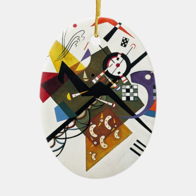 Kandinsky On White Two Abstract Painting Ceramic Ornament (Front)