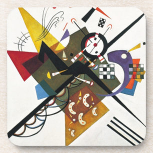 Kandinsky On White Two Abstract Painting Coaster
