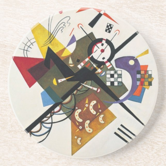 Kandinsky On White Two Abstract Painting Coaster (Front)