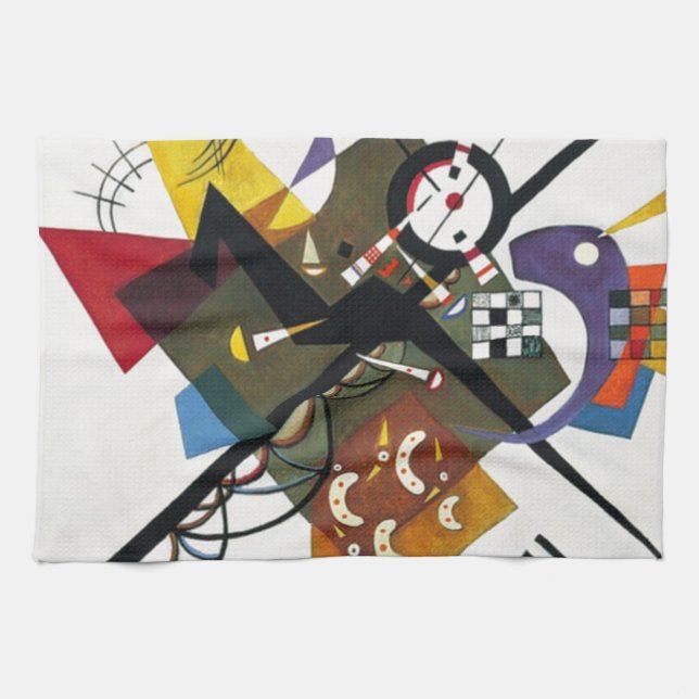 Kandinsky On White Two Abstract Painting Tea Towel (Horizontal)