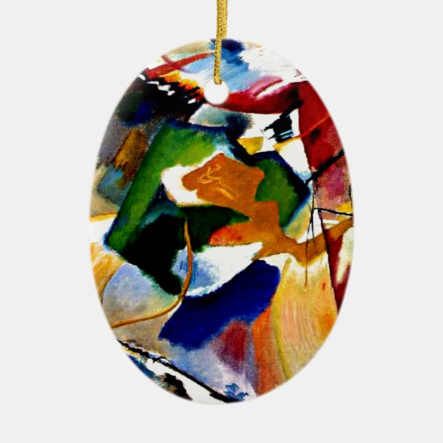 Kandinsky - Painting with Green Centre Ceramic Ornament (Front)