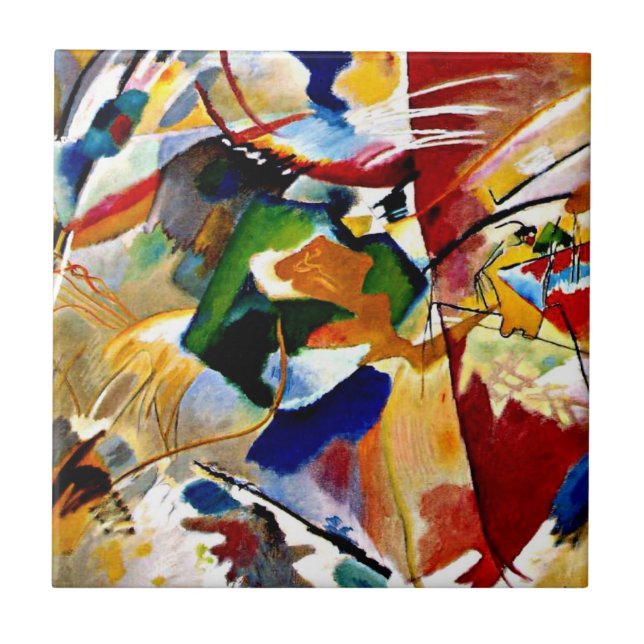 Kandinsky - Painting with Green Centre Ceramic Tile (Front)