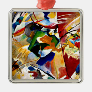 Kandinsky - Painting with Green Centre Metal Ornament