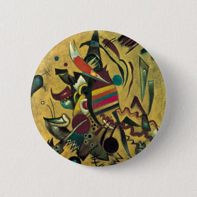 Kandinsky Points Abstract Canvas Painting 6 Cm Round Badge (Front)
