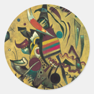Kandinsky Points Abstract Canvas Painting Classic Round Sticker