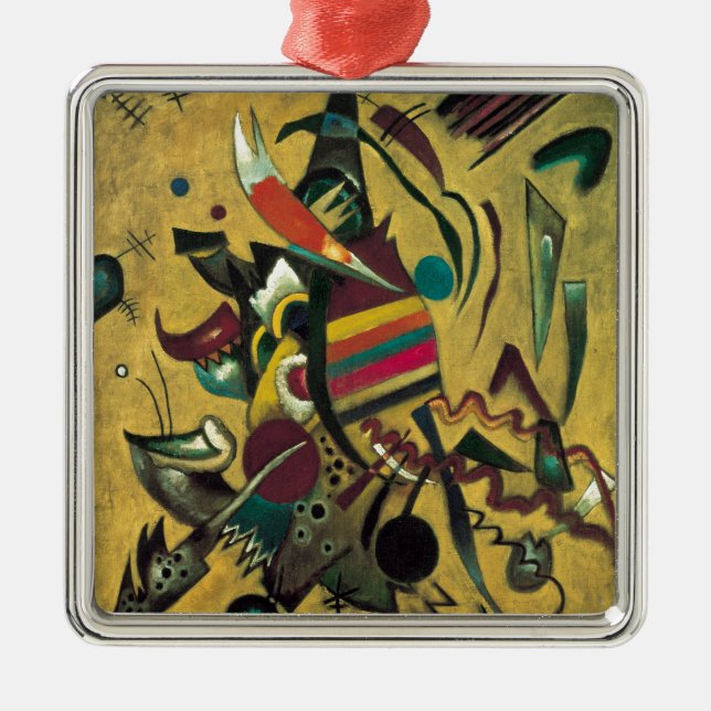 Kandinsky Points Abstract Canvas Painting Metal Tree Decoration (Front)