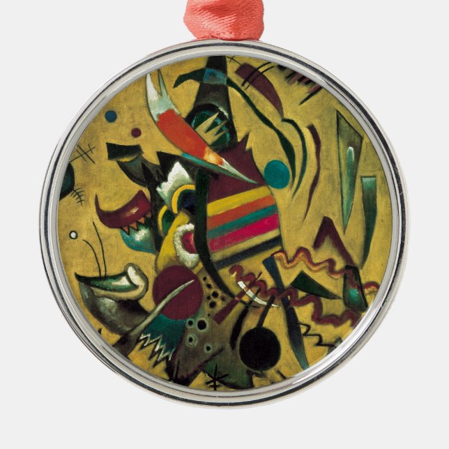 Kandinsky Points Abstract Canvas Painting Metal Tree Decoration (Front)