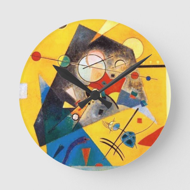Kandinsky Quiet Harmony Abstract Art Round Clock (Front)