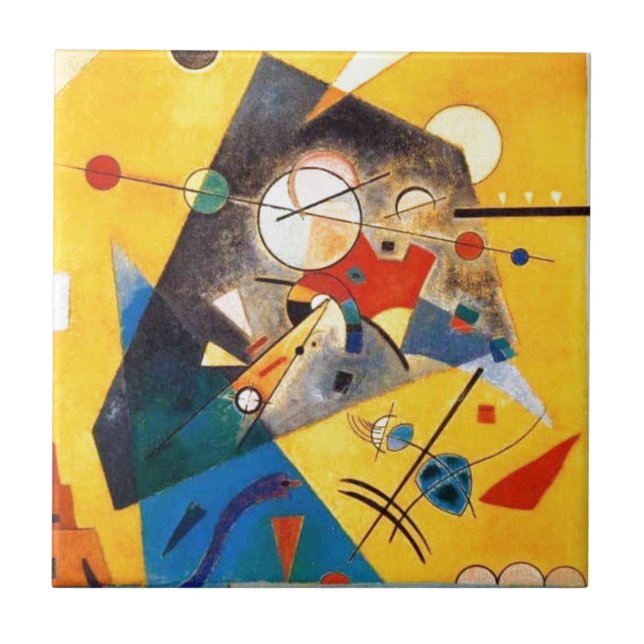 Kandinsky Quiet Harmony Abstract Art Tile (Front)