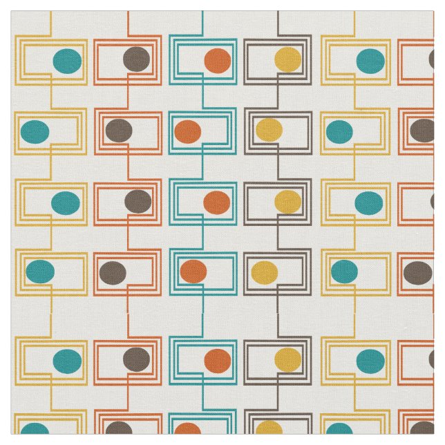 Kandinsky Rectangles with Ovals  Fabric (Close Up)