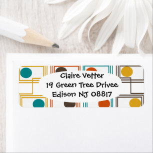 Kandinsky Rectangles with Ovals Return Address Label
