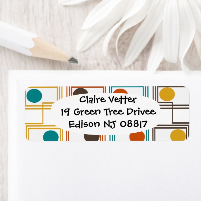Kandinsky Rectangles with Ovals  Return Address Label (Insitu)