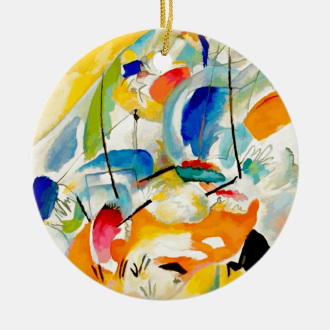 Kandinsky Sea Battle 1913 Ceramic Ornament (Front)