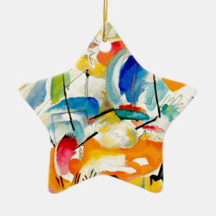 Kandinsky Sea Battle 1913 Ceramic Ornament