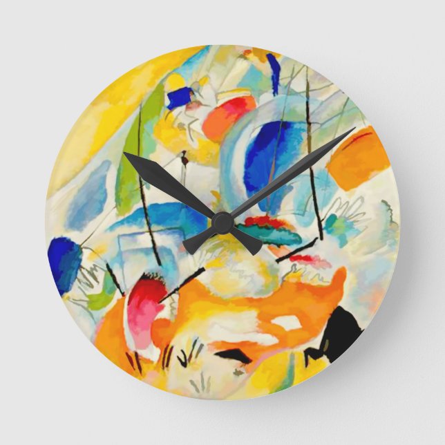 Kandinsky Sea Battle 1913 Round Clock (Front)