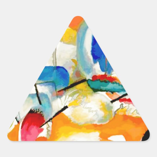 Kandinsky Sea Battle 1913 Triangle Sticker (Front)