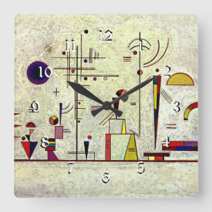 Kandinsky - Serious-Fun, abstract art, Square Wall Clock