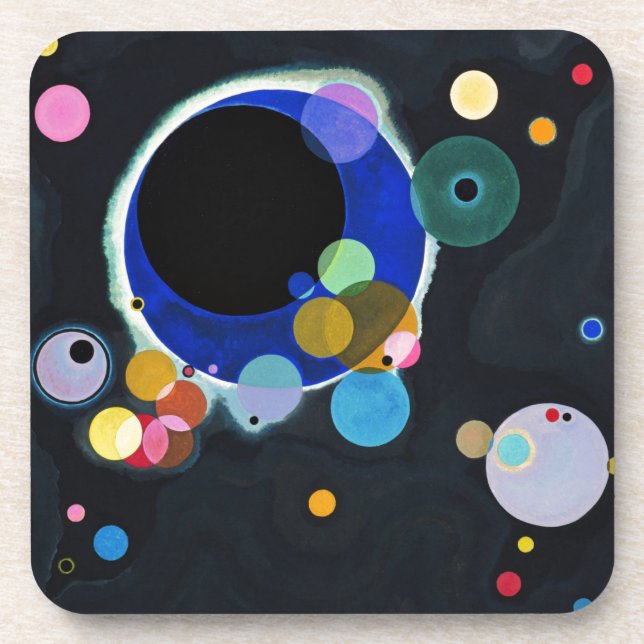 Kandinsky Several Circles Abstract Coaster (Front)