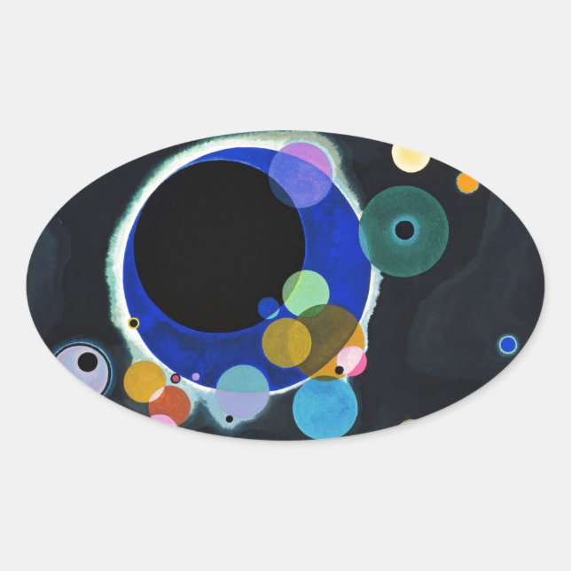 Kandinsky Several Circles Abstract Oval Sticker (Front)