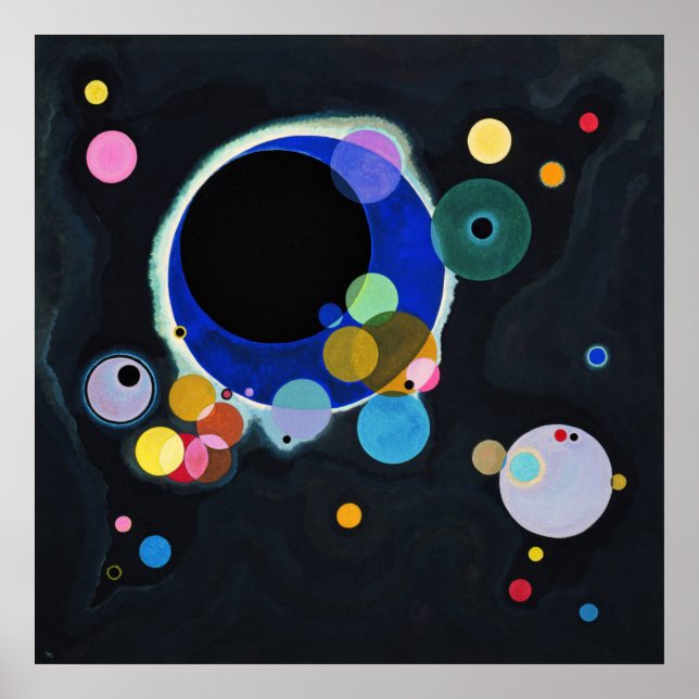Kandinsky Several Circles Abstract Painting Poster (Front)