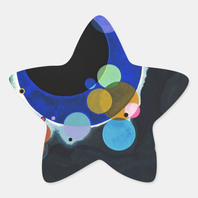 Kandinsky Several Circles Abstract Star Sticker (Front)