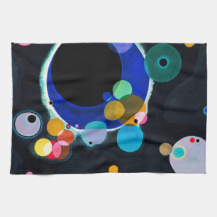 Kandinsky Several Circles Abstract Tea Towel