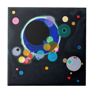 Kandinsky Several Circles Artwork Ceramic Tile