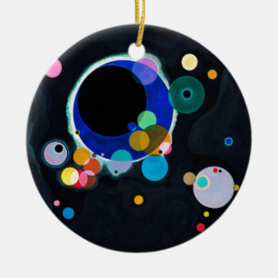 Kandinsky Several Circles Artwork Ceramic Tree Decoration