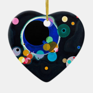 Kandinsky Several Circles Artwork Ceramic Tree Decoration