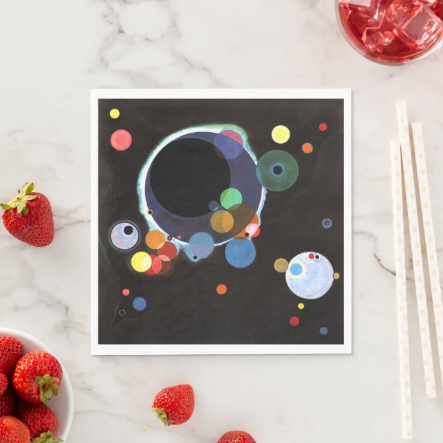 Kandinsky - Several Circles, famous abstract art Napkin (Insitu)