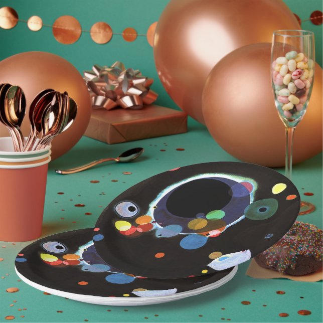 Kandinsky - Several Circles, famous abstract art Paper Plate (Multi)