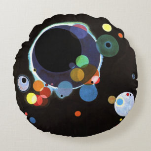 Kandinsky - Several Circles, famous abstract art Round Cushion