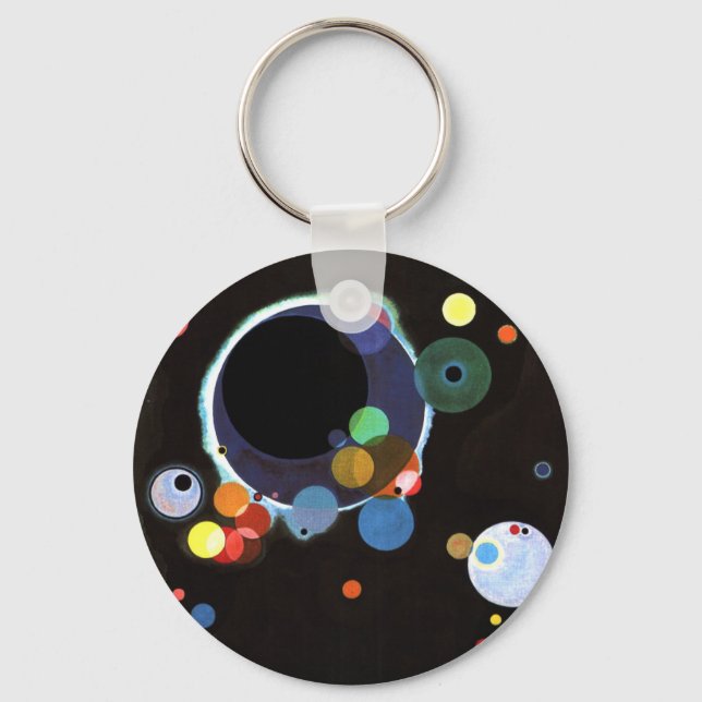 Kandinsky - Several Circles, famous painting, Key Ring (Front)